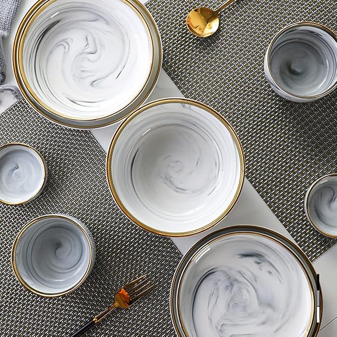 Ceramic Dinnerware Set 26 Piece Dinner Plate Sets Service for 6 Penh Tableware Plates Ceramic Dish Set Ideal As A Gift for Your Family