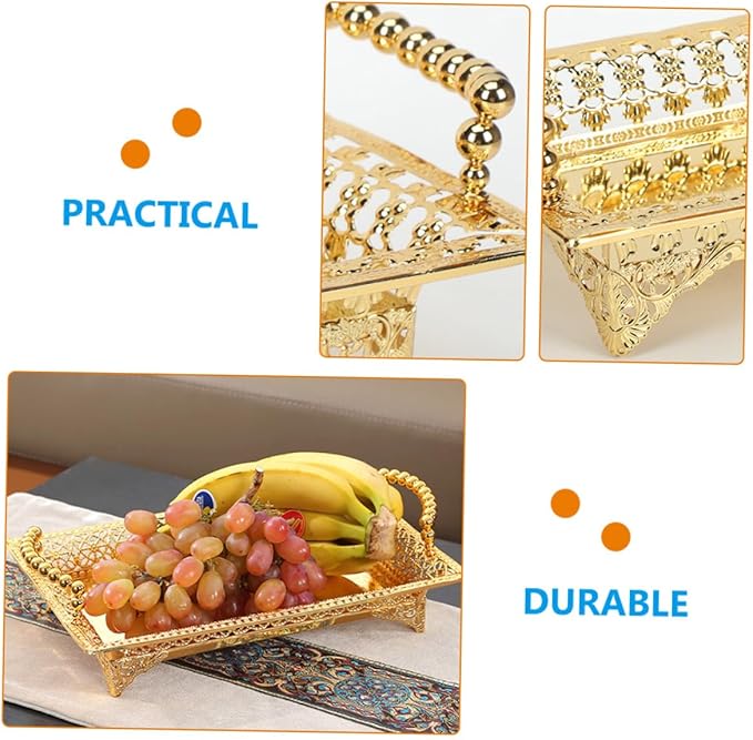 Zinc Alloy Serving Tray Large Fruit Bowl Lid Ideal for Bulk Serving Snacks Dried Fruit