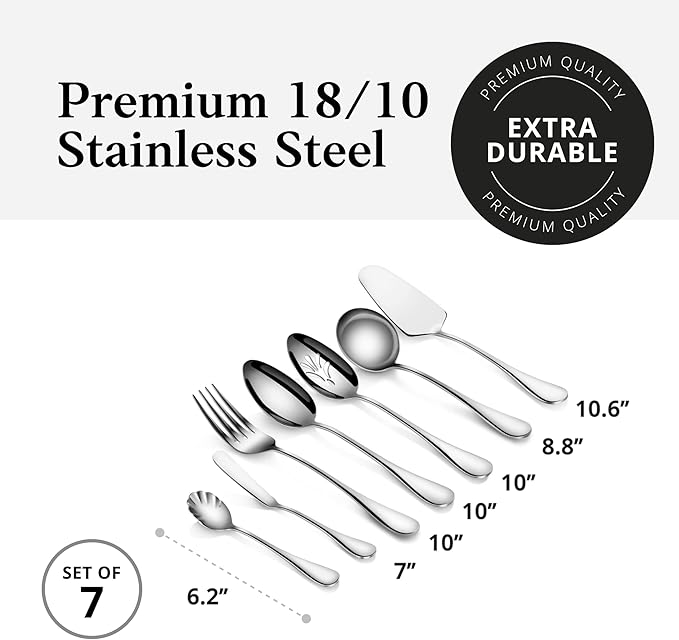 Artaste 56433 Rain 18/10 Stainless Steel 7-Piece Hostess Set