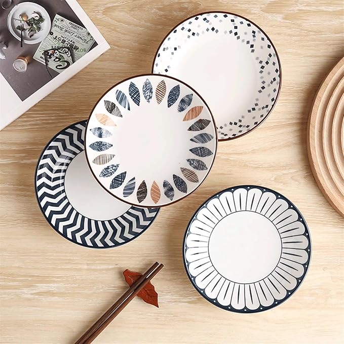 GUERNSEY Snack Bowls Disc Household Ceramic Dessert Plate Dipping Plate Sushi Sauce Snack Appetizer Dipping Dish Snack & Dip Bowls