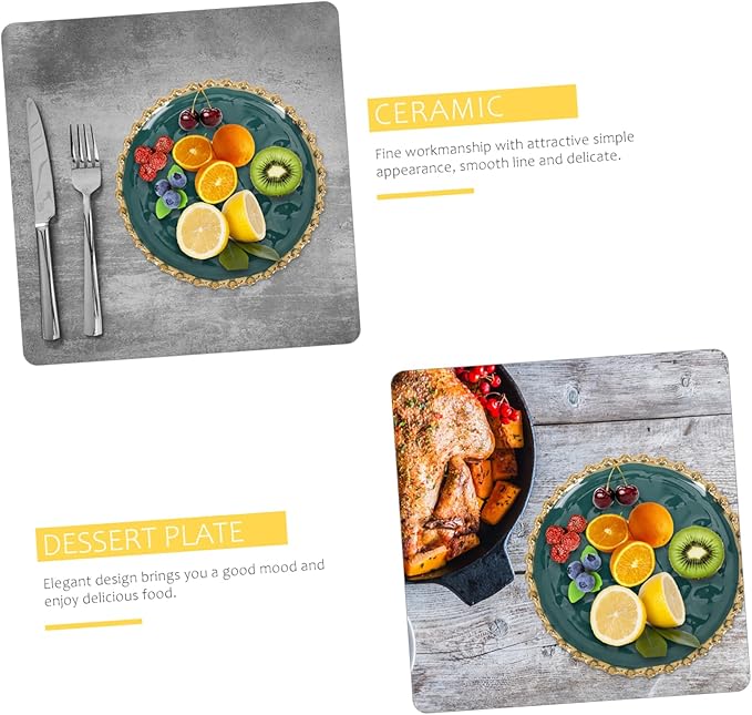 Nordic Style Ceramic Snack Dish Edged Breakfast Plate for Family Use for Desserts Appetizers and Everyday Meals Smooth Finish and Meticulous Craftsmanship