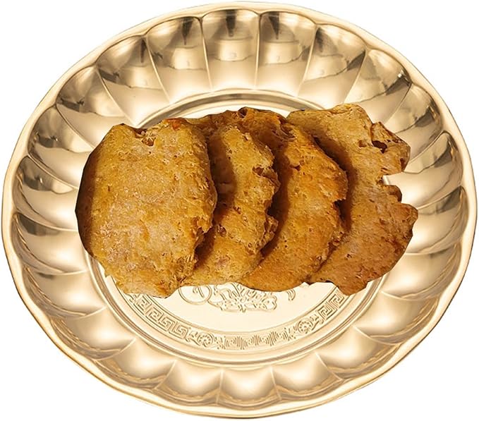 Stainless Steel Gold Plates 8.5 Inch Lightweight Unbreakable Dinner Dishes Plates 2 Pack Dessert Snack Plates for Outdoor Camping Wedding - Reusable & Shatterproof