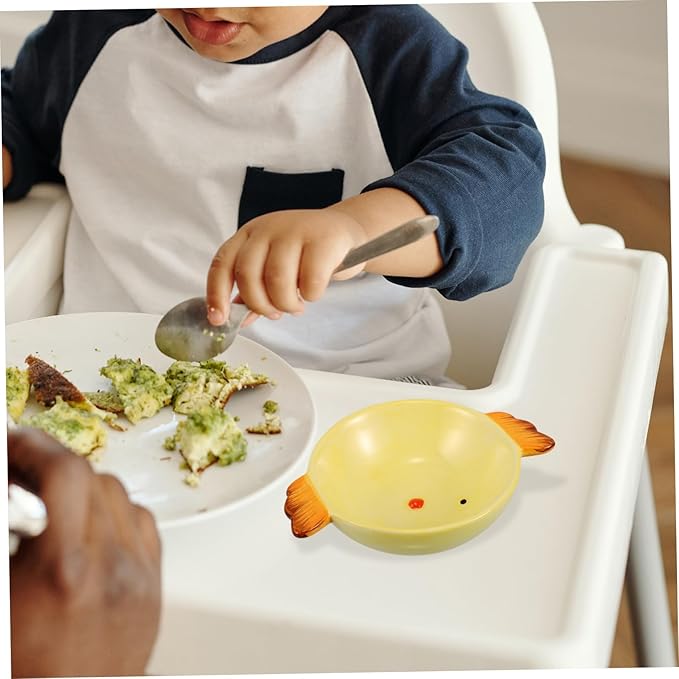 Zerodeko Ceramic Plate with Adorable Cartoon Design Multi Functional Snack Serving Platter Chicken Shape Dish for Home School and Outdoor Treats