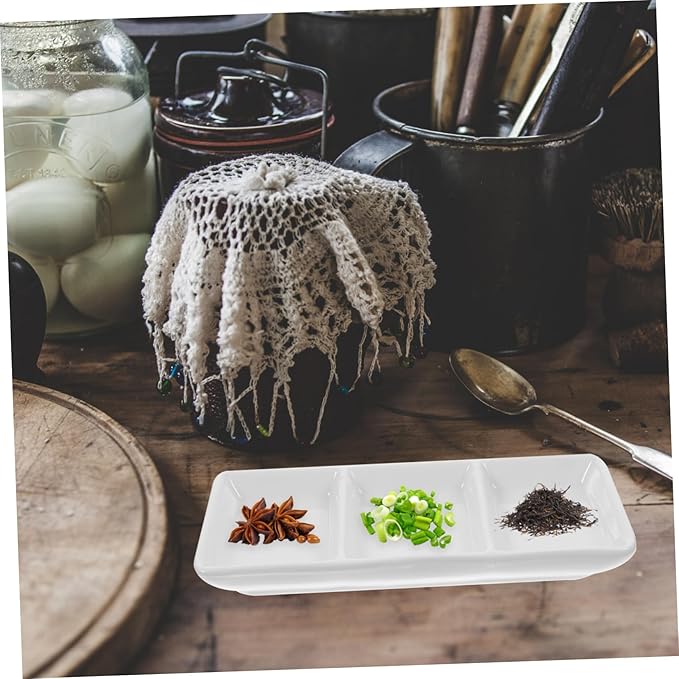 Cabilock 2pcs Ceramic Snack Dishes Versatile Appetizer Plates for Dipping Sauces Fruits and Condiments for Home and Restaurant Use