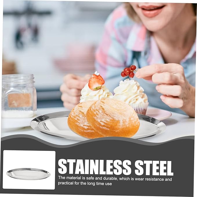 Stainless Steel Snack Serving Tray Creative Oval Food Plate for Restaurant Home Use for Towel Storage Desserts and Appetizers
