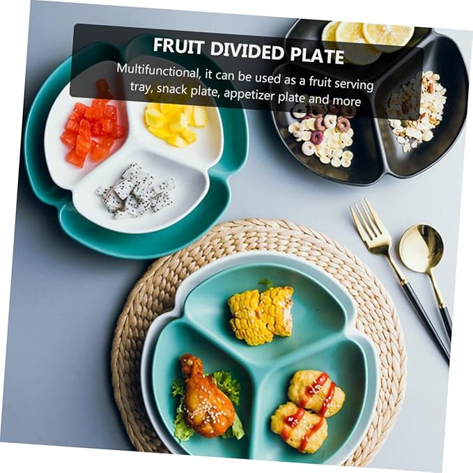 Multifunctional Ceramic Divided Serving Plate Fruit Chips Platter Appetizer Storage Tray Safe Easy to Clean