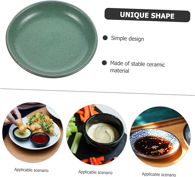 Ceramic Seasoning Dipping Bowls Set Shallow Appetizer Plates for Sauces Rustic Clay Material for Restaurants and Home Use for Serving Snacks and Dips