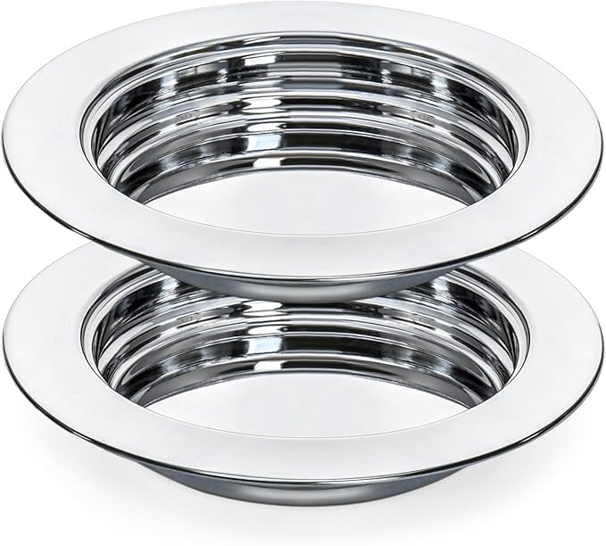 Bekith 2 Pack Communion Plates for Church, Communion Ware Stainless Steel Bread Tray, Church Supplies Set, Silver