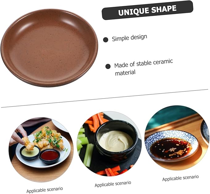 PRETYZOOM Ceramic Appetizer Serving Plate Decorative Round Snack Dish for Fruits Candy Sturdy Chic Food Plate for Home Restaurant Hotel Party Use for Events Gatherings