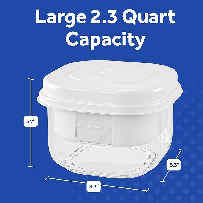 Ultimate Yogurt Strainer - Make Delicious, High Protein, Greek Yogurt - 70% Less Sugar & Lactose - Fine Mesh Nylon Greek Yogurt Maker - 100% BPA-Free & Dishwasher Safe with Large 2.3 Quart Capacity
