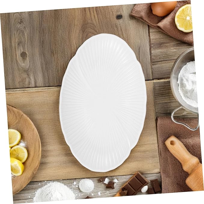 Veemoon Decorative Ceramic Plate Appetizer Dish for Serving Cheese Fruits Desserts and Condiments Elegant Tableware for Home and Kitchen Decor