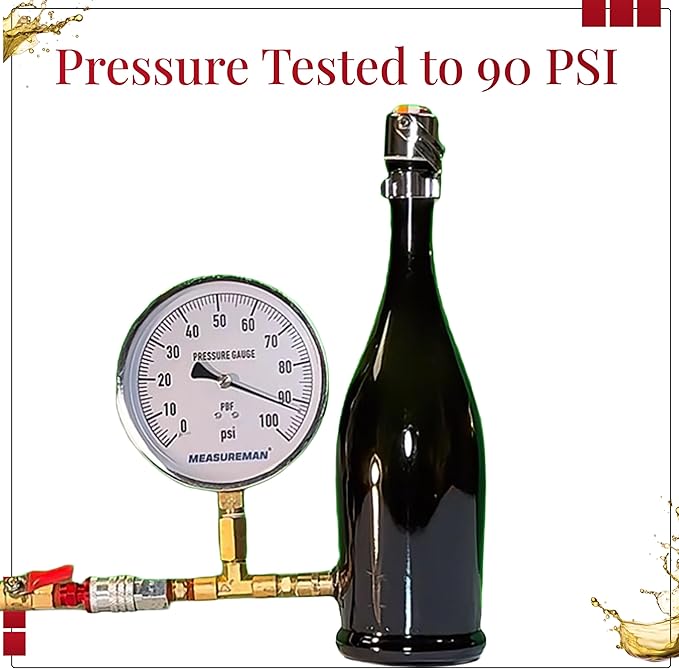 Wine Stopper & Champagne Stopper All In One - Patented Seal, Preserves Bubbles & Taste for Prosecco, Cava, and Wine – 1 Pro Grade Evan James Bottle Stopper With Hanging Gift Box