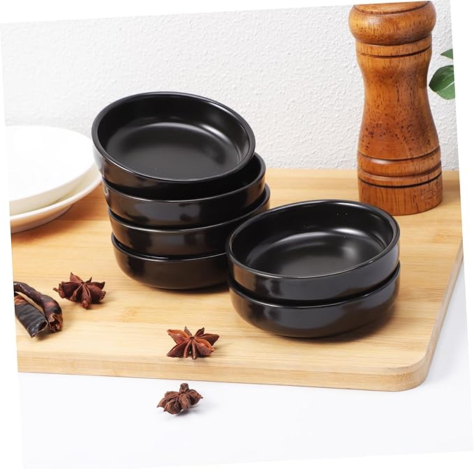 VOSAREA 6pcs Ceramic Sauce Dishes Japanese Appetizer Plates for Sushi Versatile Condiment Bowls Elegant Design for Dipping Sauces for Family Meals and Restaurants
