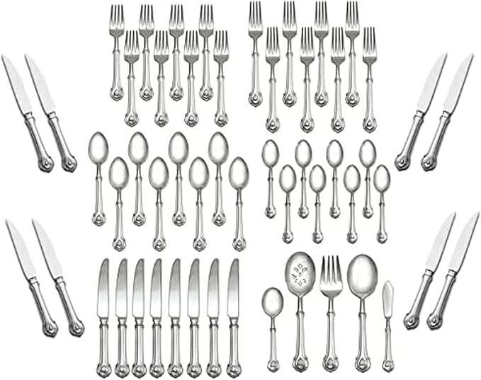 Wallace Napoleon Bee 18/10 Stainless Steel 53pc. Flatware Set