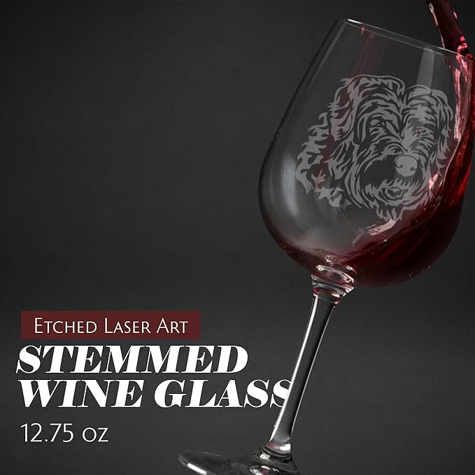 Soft Coated Wheaten Terrier Dog Themed Etched All Purpose 12.75oz Wine Glass
