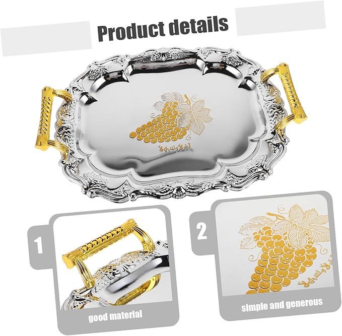 Cabilock Jewelry Tray Dishes Platters for Appetizer Fruits Serving Tray Versatile Serving Plate Antiquely Elegant