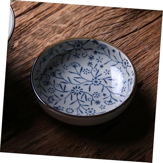 PRETYZOOM 3pcs Dip Dish Condiment Plate Flavored Sauce Vinegar Bowl Ceramic Plates Serveware
