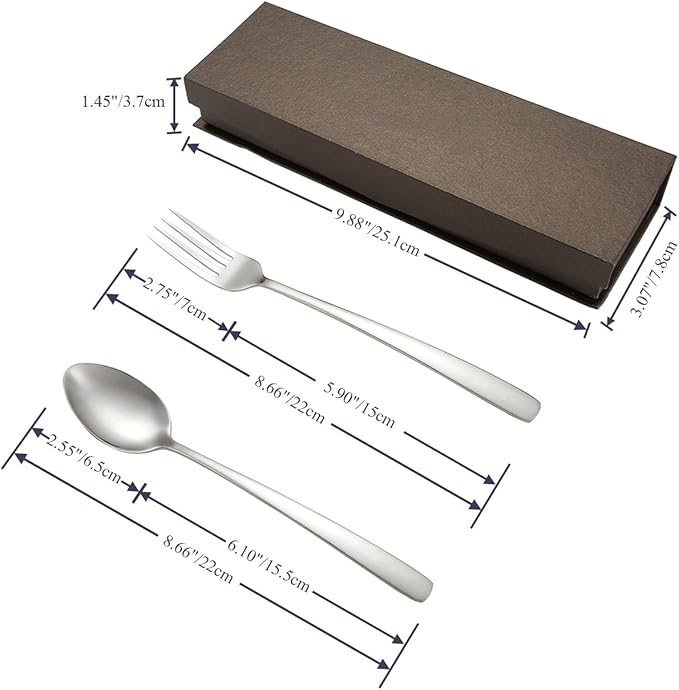 Personalized Flatware Set, Yoption Stainless Steel Customized Engraved Spoon and Fork Kit with Gift Box, Unique Lover Gift (Customized Spoon & Fork, 1)