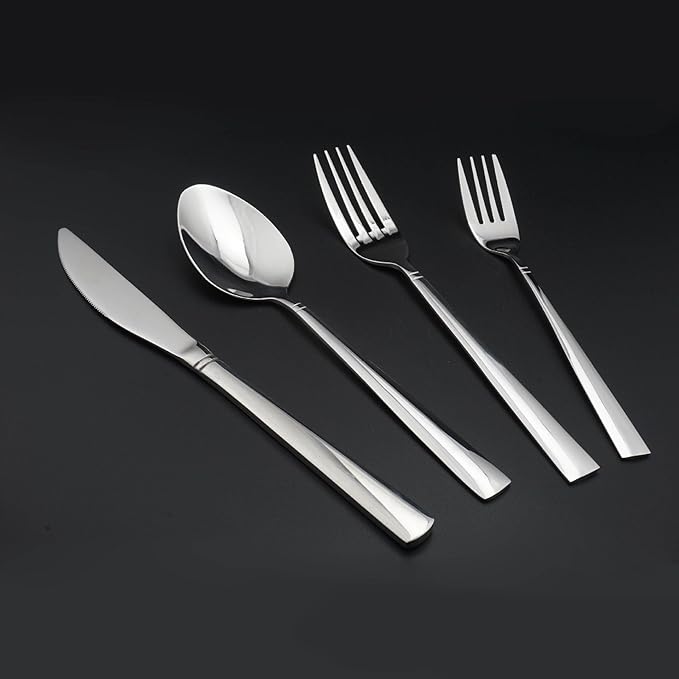 4pcs/Set 430 Stainless Steel Tableware Dinner Spoon Fork Knife Flatware Serving Sets Spoons Forks Knives，
