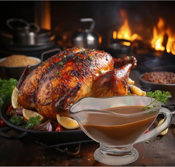 HIC Kitchen Glass Gravy Boat, 9-Ounce Capacity With Dripless Spout And Comfortable Handle For Gravy, Sauce, Au Jus, Dressing, Holiday Meals, And Entertaining