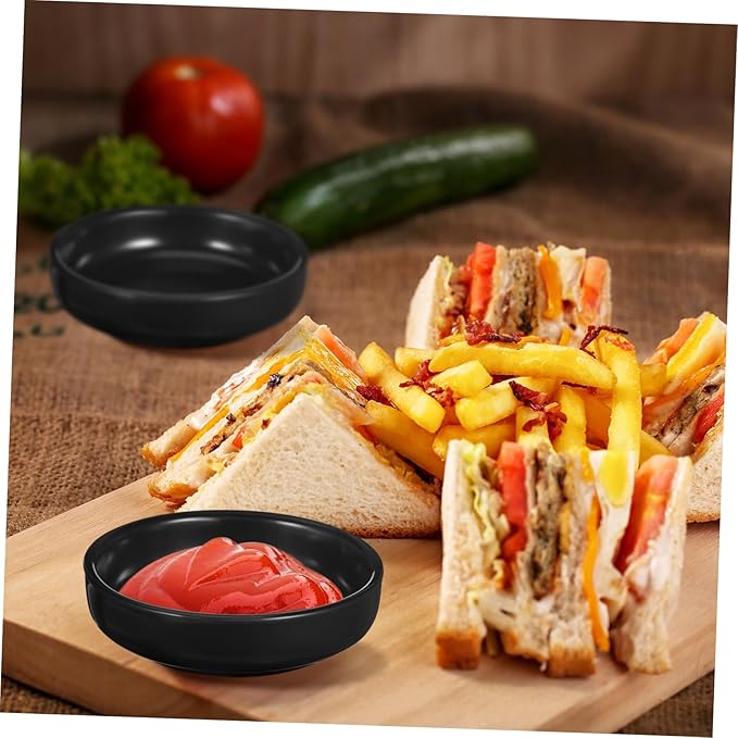6pcs Japanese Style Ceramic Dipping Dishes Plates for Sushi Sauces and Appetizers Non-stick Tableware for Parties and Family Meals