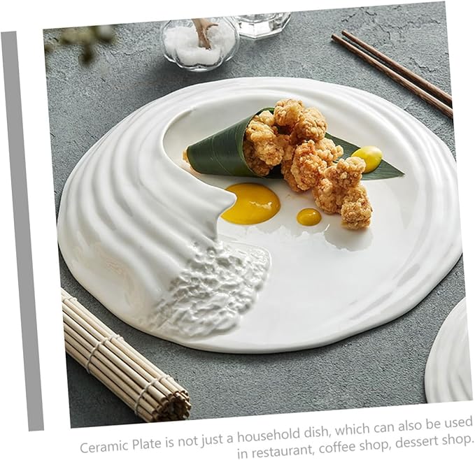 Cabilock Chunky Porcelain Dinner Plates Appetizer Plate Ceramic Serving Platter for Party
