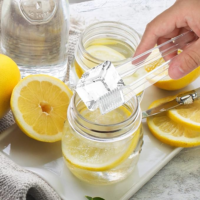24pcs Plastic Tongs For Serving, Plastic Buffet Serving Tongs Mini Serving Tongs, Disposable Small Clear Tong for Party Candy Bar Ice Sugar（6.3 Inch）