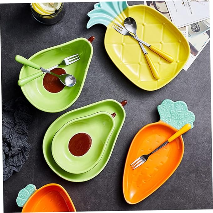 Avocado Shape Ceramic Plate Serving Dish Appetizer Serving Tray Salad Fruit Plate Dinnerware