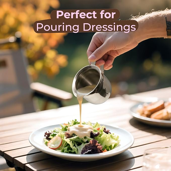 Fit Meal Prep [12 Pack] 5 oz Creamer Pitcher - Stainless Steel Bell Creamers, Mini Cup Container for Serving Milk, Coffee Cream, Salad Dressing, Maple Syrup, Espresso Machine for Restaurant, Cafes