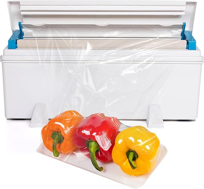 IDL Packaging WP-179D 12" WrapMaster Dispenser for Food Film Rolls, White – Professional Dispenser with Cutter for Home or Commercial Kitchen – Hidden Blade, Smooth and Safe Cutting