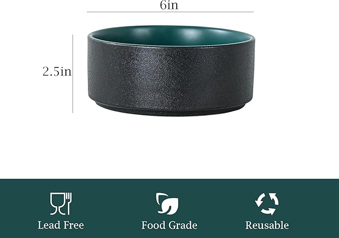 26 OZ Cereal Bowl, 6 Inch Ceramic Bowls Sets for 4, Suitable for Breakfast, Soups, Oatmeal, Ramen, Pho, Udon and Ssoba, Dishwasher & Microwave Safe, Handcrafted Bowls Sets,Modern Green