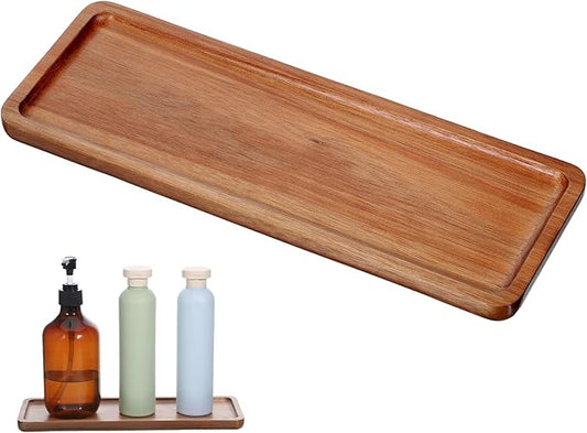 Small Wooden Tray Wooden Platters Rectangular Mini Serving Tray 11.4 x 4.2 inch Mini Charcuterie Boards Small Cheese Board for Food Countertop Organizer for Coffee Tables Dessert Snack Fruit
