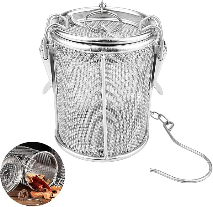 Stainless Steel Mesh Filter, Tea Strainers, Soup Seasoning Separation Basket, Tea and Spice Ball for Cooking Soup (Small)