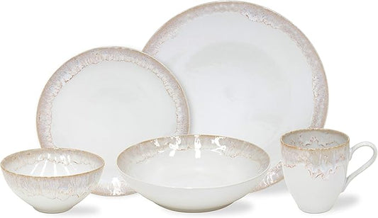 Casafina Taormina Collection Stoneware Ceramic 5-Piece Place Setting (Service for 1), White