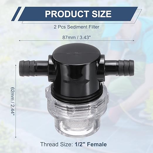 PATIKIL 2 Pcs 1/2 Inch Water Pump Strainer, in-Line Strainer with 80 Mesh Stainless Steel Filter Sprayer Filter for Garden Irrigation Pressure Washer Inlet