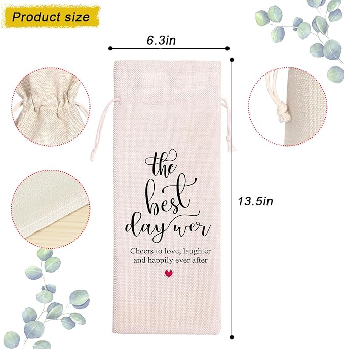 Engagement Wine Bag,Engagement Gifts for Couples,Personalized Engaged Wine Bag,Mr and Mrs Marriage Wedding Gifts, the Best Day