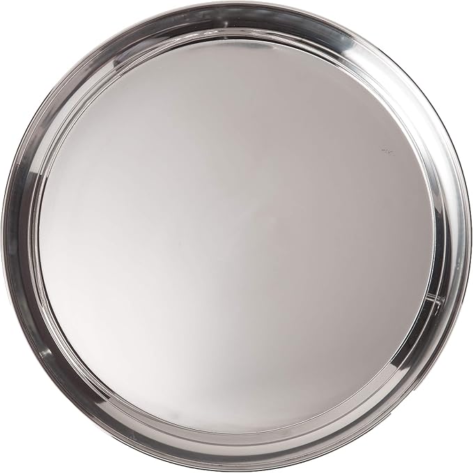 Libertyware 16 Inch Round Stainless Steel Serving Tray, Silver