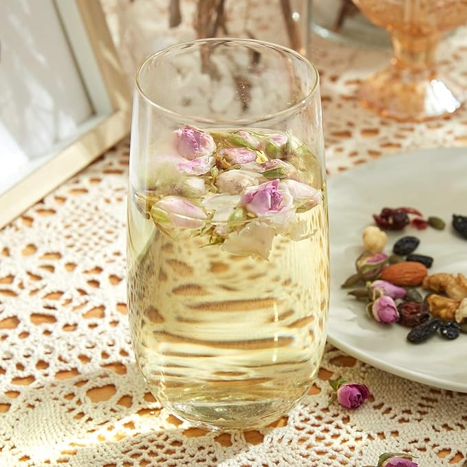 ChaWuWarmSun-[A] Pink Rose Tea Buds(3oz),Loose Leaf Flower Petal Tea,Dried Flowers