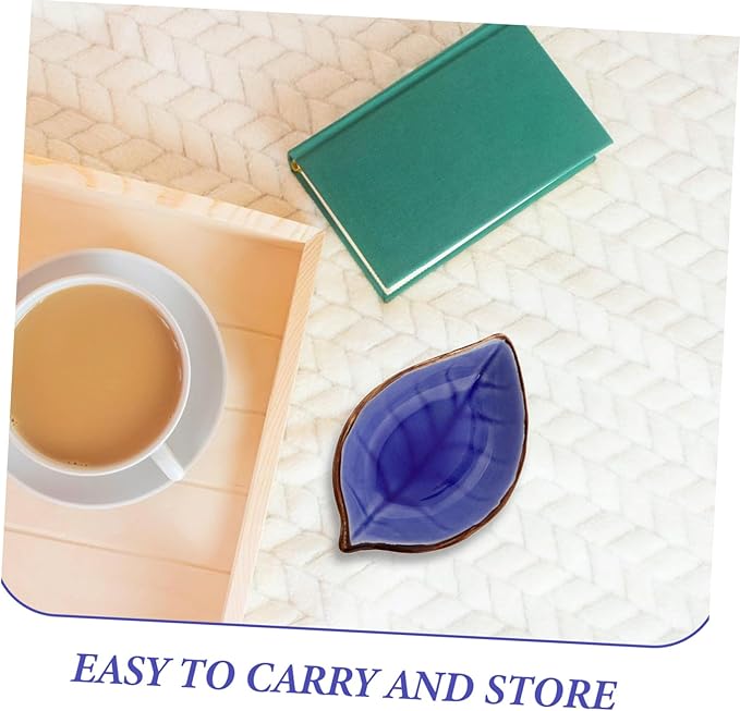 4pcs Crackle Glaze Ceramic Leaf Plates Small Appetizer Dishes for Condiments Sushi Jam and Desserts Yellow Lake Blue and Green Versatile Porcelain Saucers for Parties and