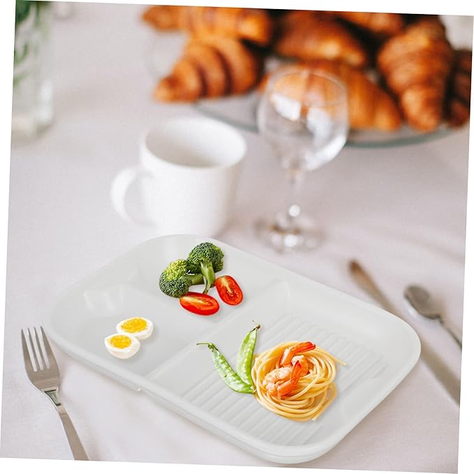 Ceramic Divided Plate and Compartment Snack Serving Tray for Appetizers Breakfast and Parties Easy to Clean Multi Functional Use Kitchens and Outdoors