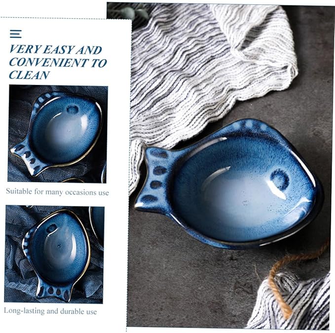 2pcs Ceramic Seasoning Dishes Multifunctional Appetizer Plates for Sauces Condiments Desserts for Home Restaurant Catering Use