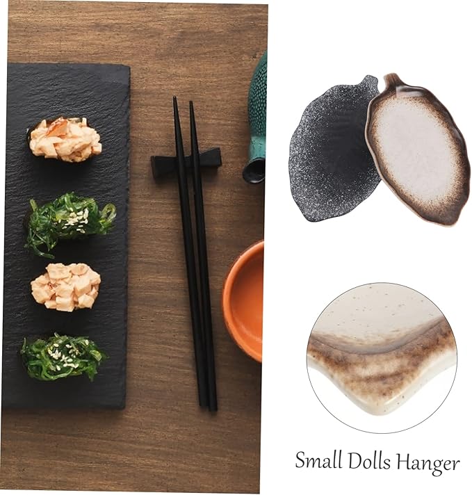 STOBAZA 2pcs Banana Leaf Plate Ceramic Sauce Plate Snack Dish for Home Restaurant