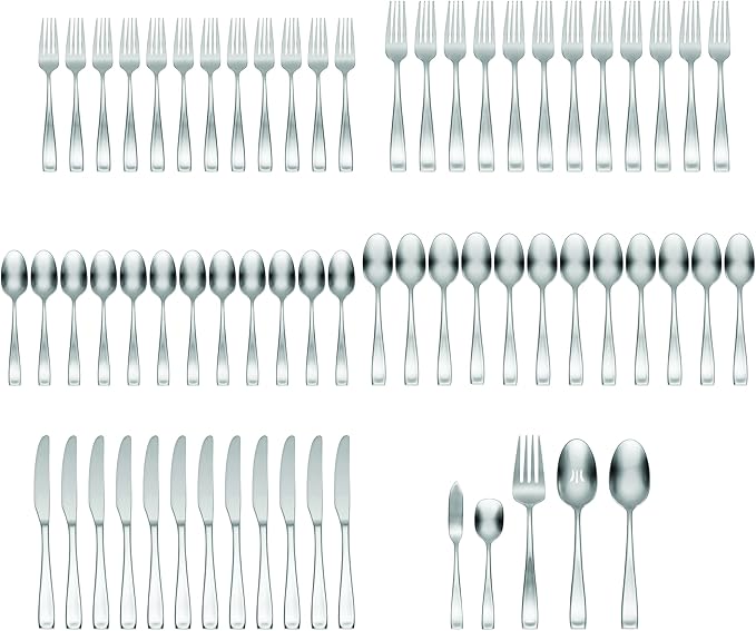 Oneida F118065Al20 Satin Moda 65 Piece Flatware Set