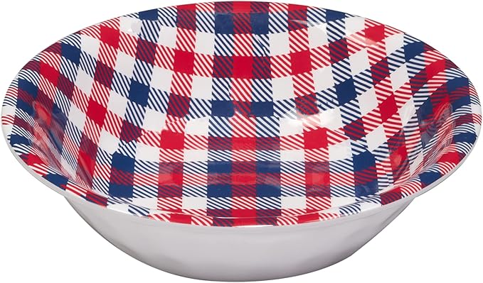 Certified International Patriotic Plaid 12 Piece Melamine Dinnerware Set, Service For 4