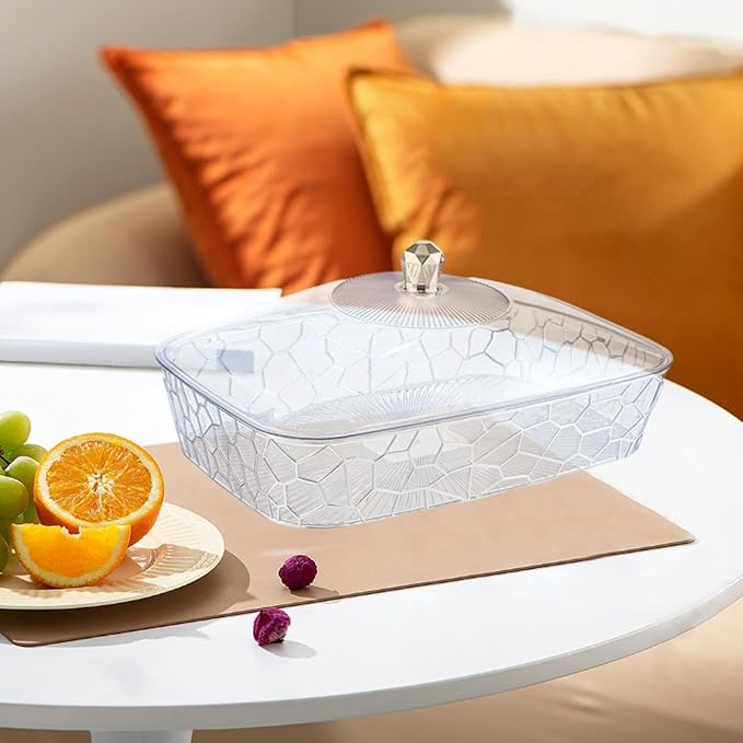 Serving Tray with Lid Fruit Tray Elegant Versatile Organizer Storage Container for New Year Wedding Birthday Celebrations, M