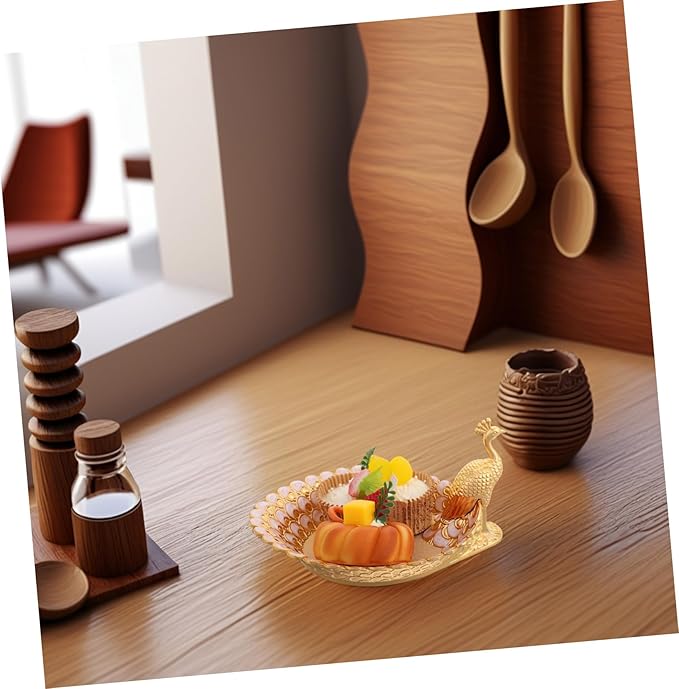 Metal Cake Serving Tray Fruit Plate Decorative Trays Metal Serving Plate Tea Party Platters White Storage