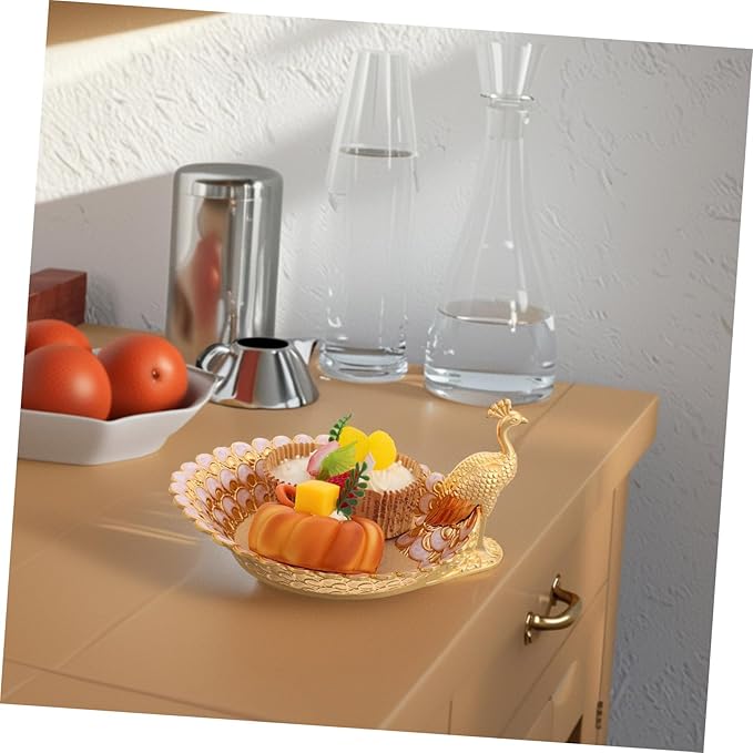 GLEAVI Metal Serving Platter Decorative Fruit Cake Tray Decorative Plate for Party