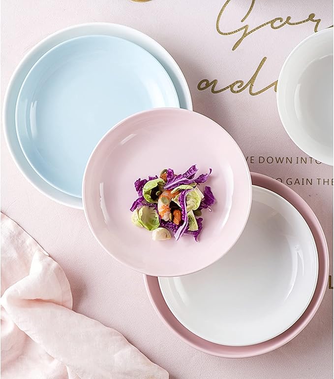 Kitchen Plates Ceramic Plate Salad Sushi Plate Ramen Fruit Steak Plate Suitable for Home Kitchen Restaurant Restaurant Plates(7in-B)