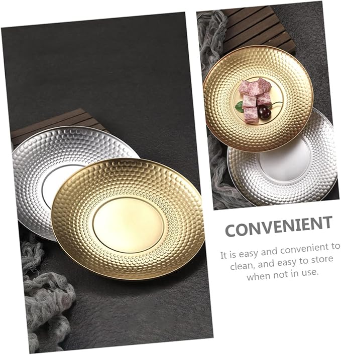 LIFKOME Stainless Steel Fruit Tray Multi-functional Serving Platter for Bbq Snacks Desserts
