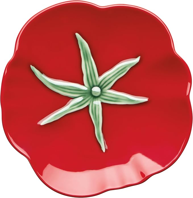 Now Designs Tomato Collection Tomato Shaped Dish, DIA8.5in, 100% Stoneware, Dishwasher & Microwave Safe